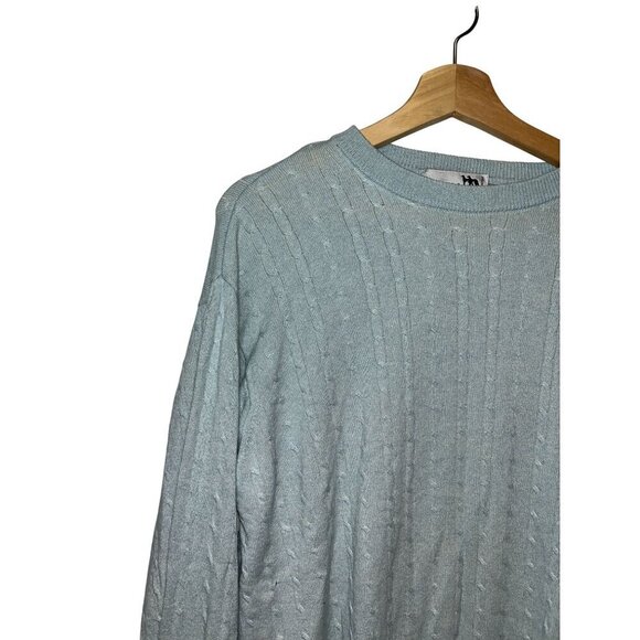 Ilevrieri Cashmere & Silk Cable Knit Sweater Made In Italy  Long Sleeve  Mens SI - Picture 2 of 7